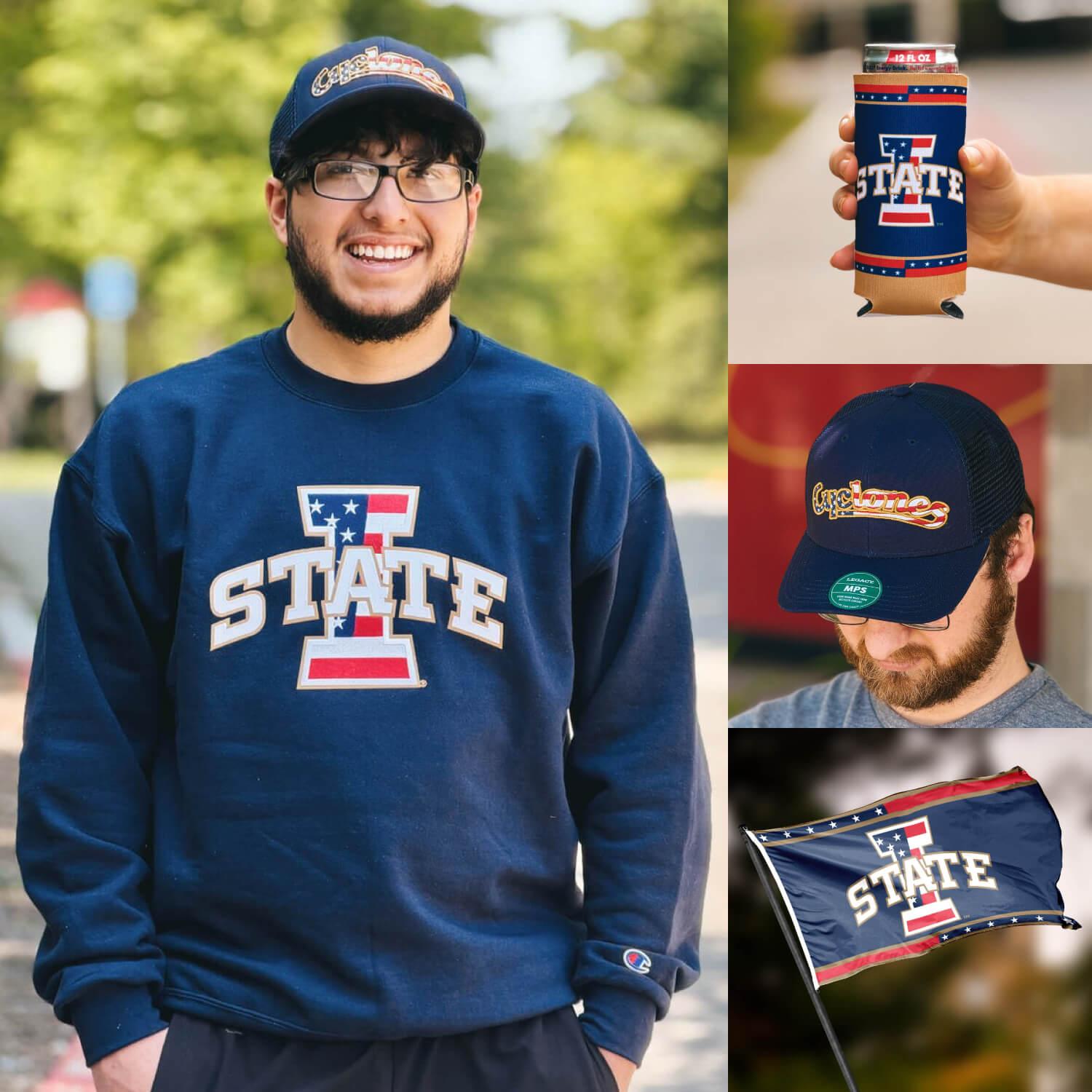 A collage showing Cyclones with the Iowa State Patriotic Collection